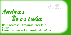 andras mocsinka business card